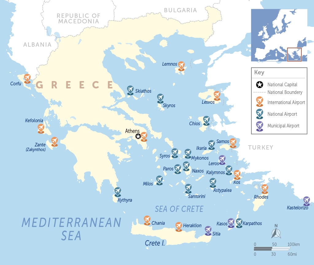  Griekse eilanden met luchthavens