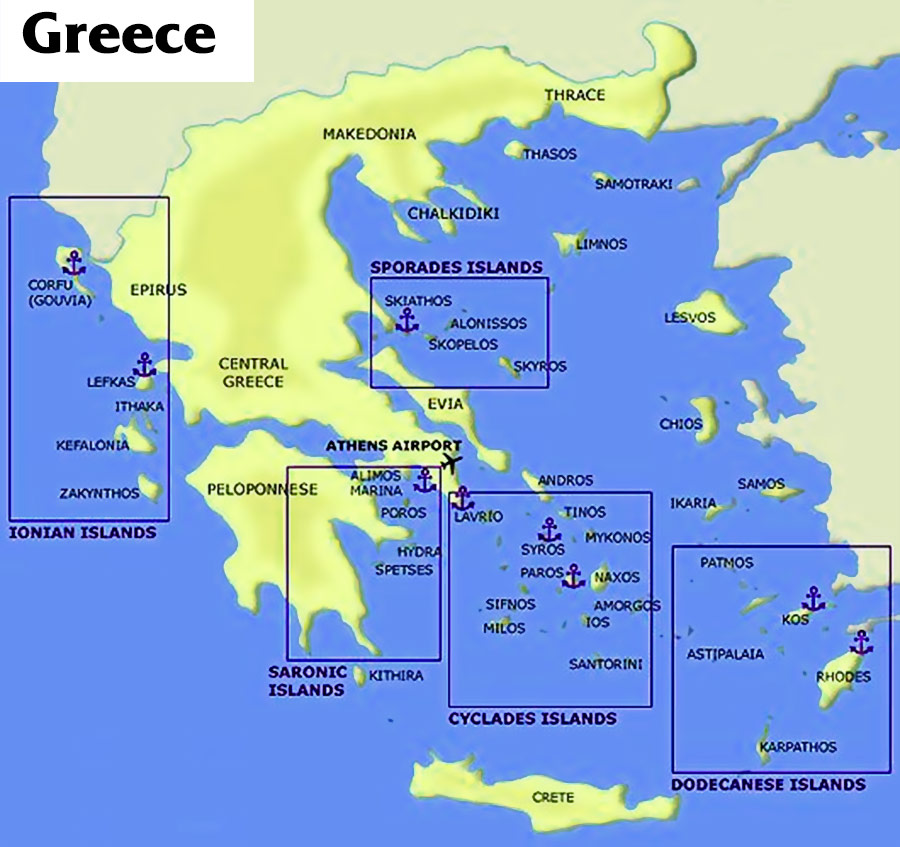  De största grekiska öarna